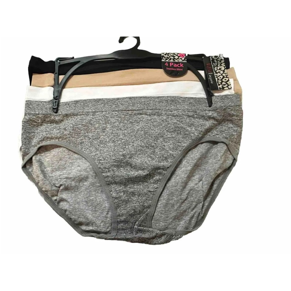 Women Ladies Icy Hot 4 Pack Seamless Bikini Panties Underwear Size 2XL NWT